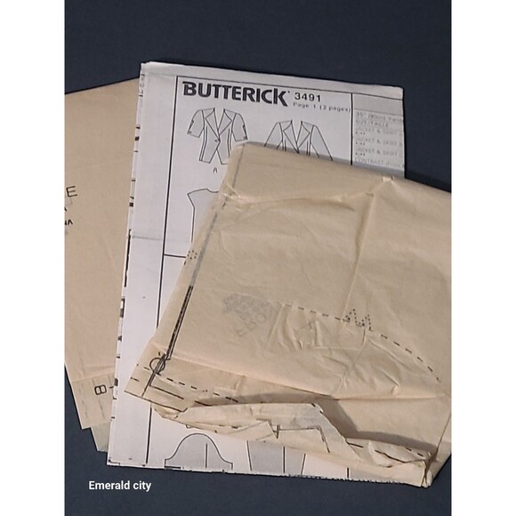 Vtg 1980s Butterick Sewing Pattern #3491 Misses Jacket Skirt Top Size 6/8/10 - Picture 5 of 6